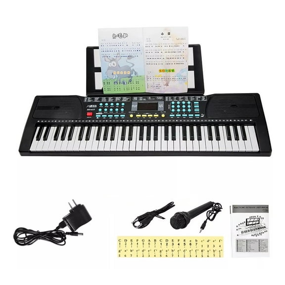 Teclado De Piano Musical Digital De 61 Teclas Con Micrófono