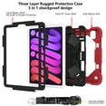 thumbnail image 4 of Case for iPad mini 6th Gen 8.3" 2021, Rugged Shockproof Case with Crossbody Strap & Pencil Holder [360° Rotating Hand Strap] & Stand, Case for iPad mini 6th Gen 8.3" 2021, Red+Black, 4 of 7