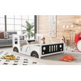 thumbnail image 3 of Full Size Classic Car Bed with Wheels - Sturdy Pine Wood | White, 3 of 13