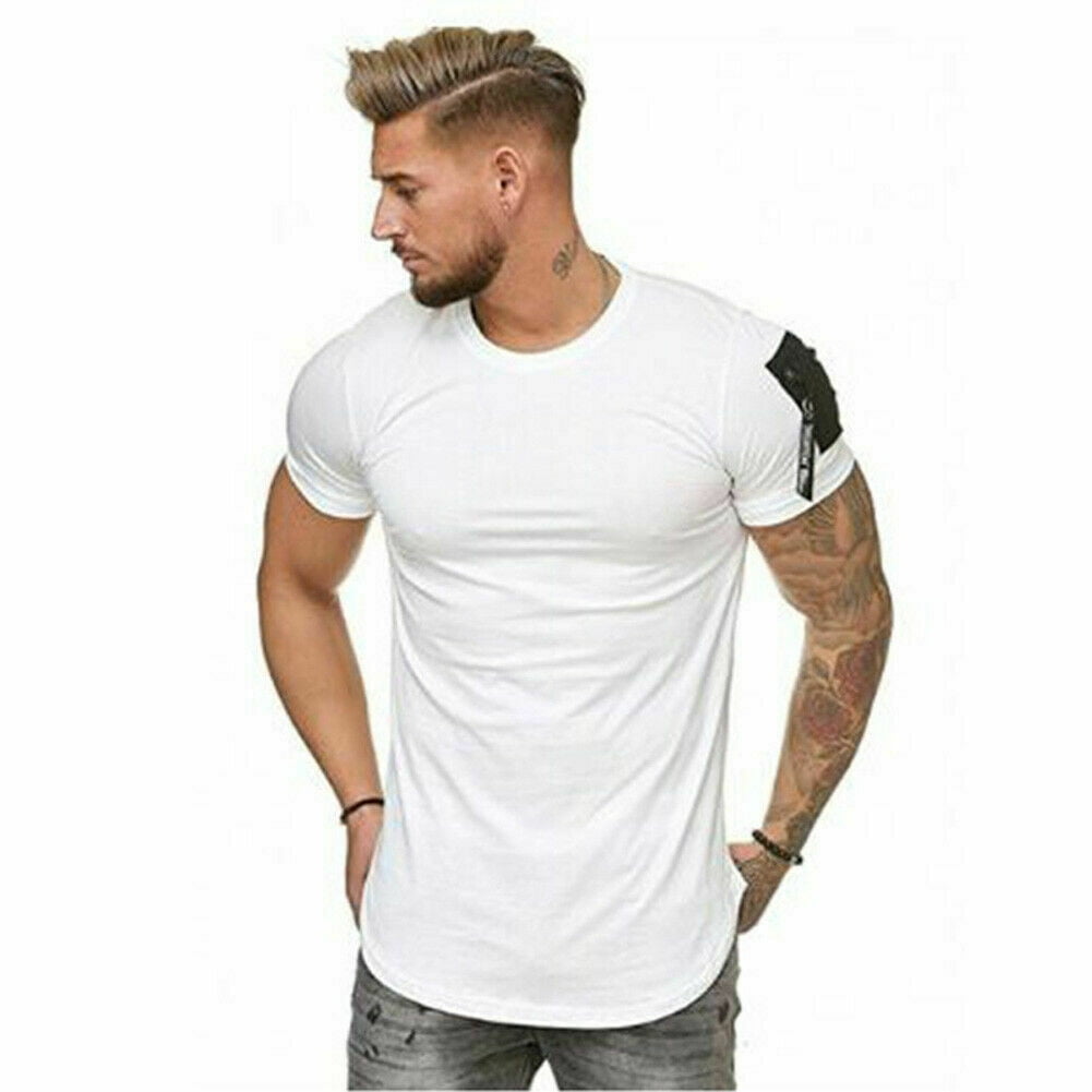Trendy Men's Slim Fit O Neck Short Sleeve Muscle Tee T-shirt Casual Tops Blouse