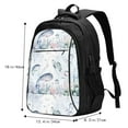 thumbnail image 5 of Pofeuu Sea Animals Print Storage Laptop Backpack with USB Charging Port[Water Resistant] College Computer Bookbag Fits, 5 of 7