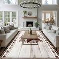 thumbnail image 3 of Texas Star Vintage Area Rugs 6'x9', Washable Small Throw Rugs for Kitchen Dining room, Red Berry Retro Art White Wooden Indoor Outdoor Rug Non-Slip Low Pile Carpet Runner Reversible Floor Mats, 3 of 8