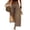 Khaki, variant on Women's Plaid Barrel Pants Wide Leg Elastic Waist Casual Culottes Pants Breathable Drawstring Loose Pants With Pocket Fluorescence Yellow 2XL