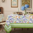 thumbnail image 3 of Spring Tablecloth Green Floral Table Cloth Rectangle 60x84 inch, Spring Floral Dining Table Cover for Indoor Outdoor Holiday Table Decorations, 3 of 6