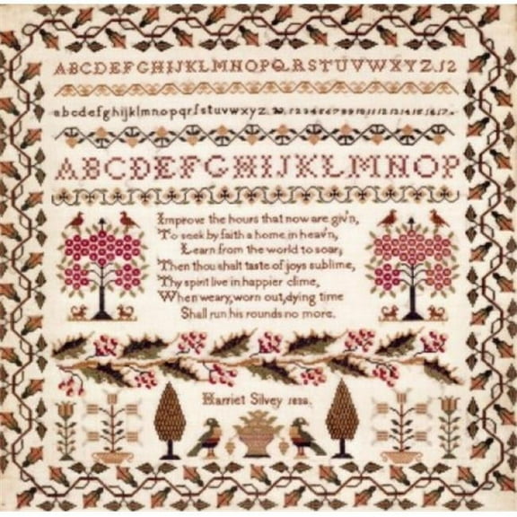 Superstock Embroidered Sampler - 1834 1838 Artist Unknown Tapestry Poster Print, 18 x 24