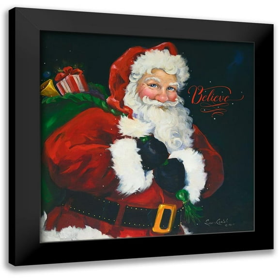 Comish, Susan 12x12 Black Modern Framed Museum Art Print Titled - Dear Santa