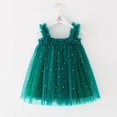 thumbnail image 2 of Coerni Girls Sequined Tulle Tutu Dress Candy Color Straps Sleeveless Pompoms Dresses Layered Ruffle Princess Dress 1-6 Years, 2 of 9