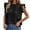 Black-03, variant on Mittory Womens Tops Casual Crewneck Smocked Ruffle Short Sleeve Dressy Blouses Babydoll Shirts