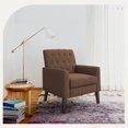 thumbnail image 3 of LUE BONA Linen Accent Chair 18.5" H, Button Tufted Armchair, Comfy Living Room Adult Chair with Arms for Bedroom,Brown, 3 of 6