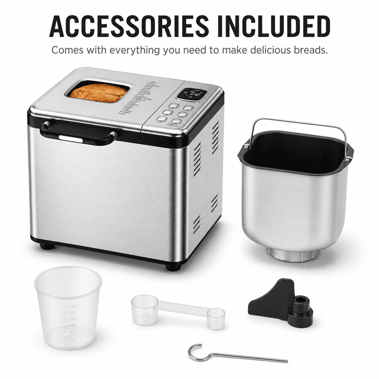 Amumu 17-in-1 Automatic Bread Machine, 2 Lb Capacity photo 7
