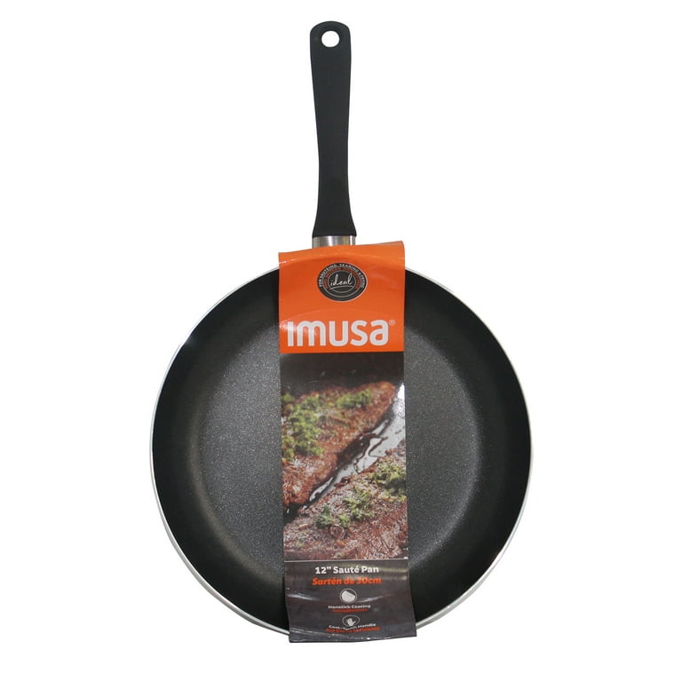Imusa USA Blue Imu-25127 Ceramic Fry Pan with Soft Touch Handle, 12 Inch