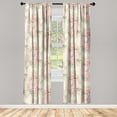thumbnail image 3 of Ambesonne Floral Curtains, Romantic Daisy Gerbera Posy, Pair of 28"x95", Beige Coral and Dark Tan, 3 of 5
