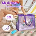 thumbnail image 6 of Large Capacity Fine Mesh Beach Tote Bag with Funny pattern, Sand Proof Nylon Handbag Side Pockets For Pool Seaside Travel Swimming, 6 of 8