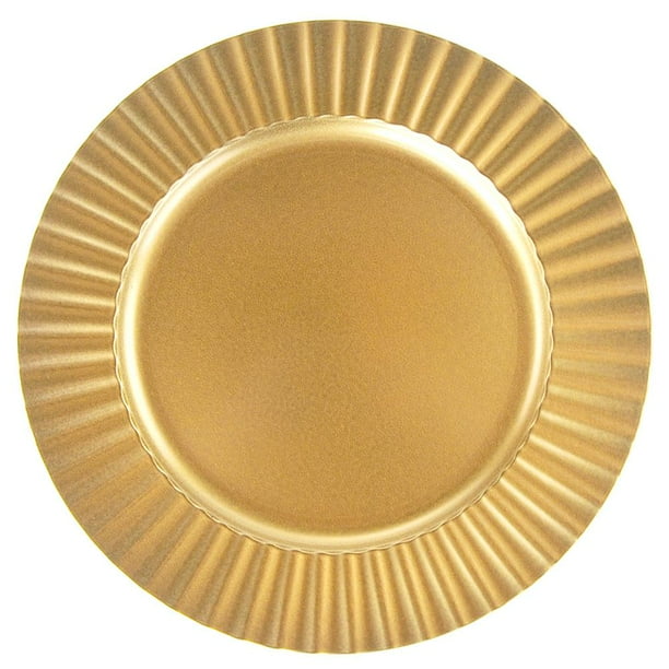Plastic Round Charger Plate, Gold, 13Inch