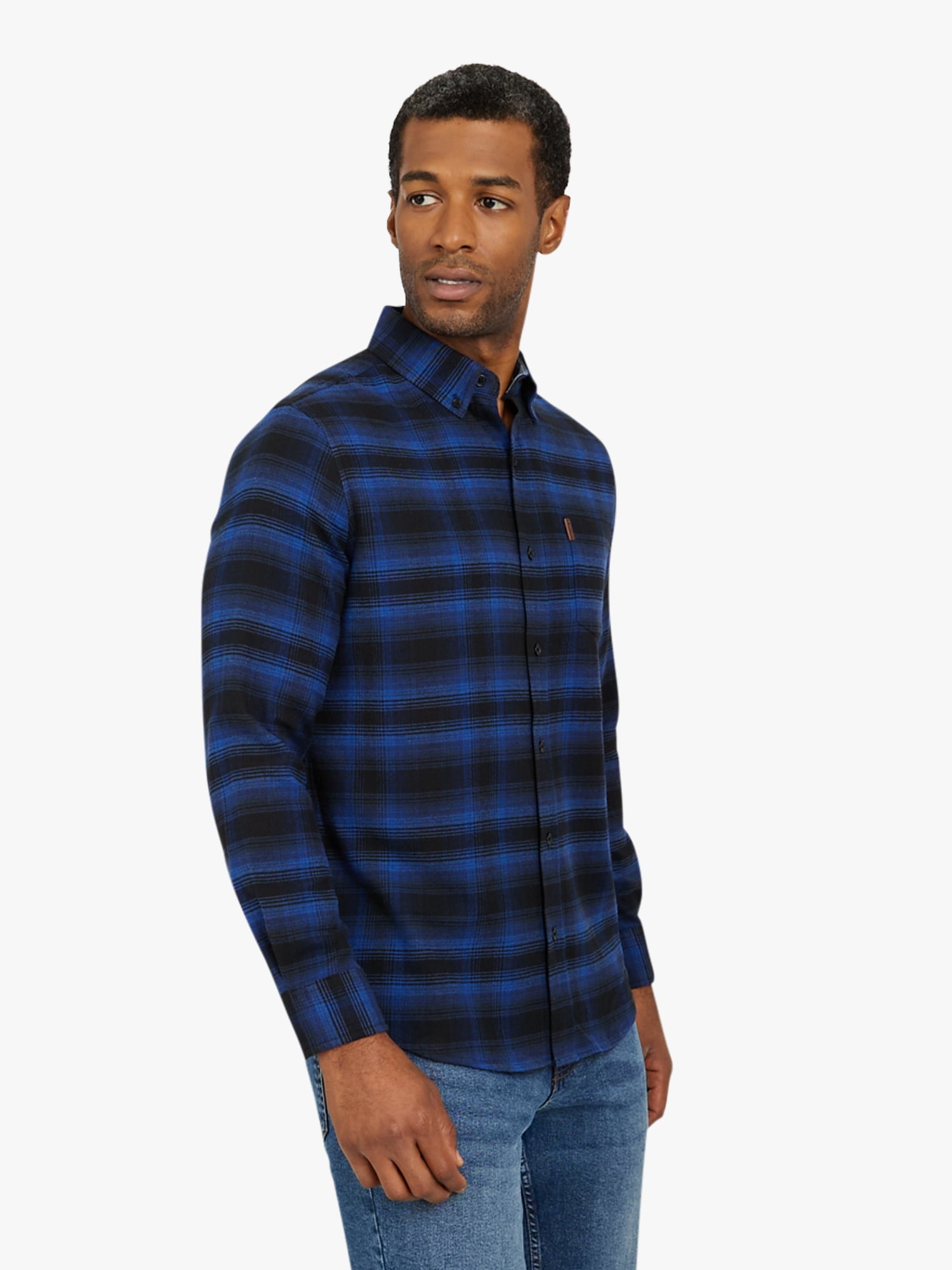 Chaps Men's and Big Men's Comfort Stretch Flannel Shirt, Sizes S-2XL