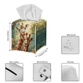 thumbnail image 6 of FUIALDOLG PU Leather Tissue Box Cover Square with Cute Giraffe Flower, Waterproof Decorative Tissue Box Holder for Bathroom, Office, Desk, Car, 5.1"X5.1"X5.5", 6 of 7