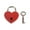 Red, variant on opvise Vintage Heart Shape Mini Padlock Bag Travel Suitcase Luggage Box Case Key Lock Red