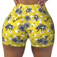 thumbnail image 2 of Picia Honeybee Printed Workout Shorts for Women Seamless Scrunch Butt Lifting High Waisted Yoga Gym Booty Running Moisture-wicking Short Pants-Small, 2 of 9