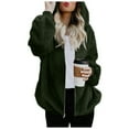 thumbnail image 4 of Posijego Women's Plus Size Fleece Jacket S-5XL Fuzzy Hooded Winter Coats Full Zip Warm Outerwear with Pockets, 4 of 7