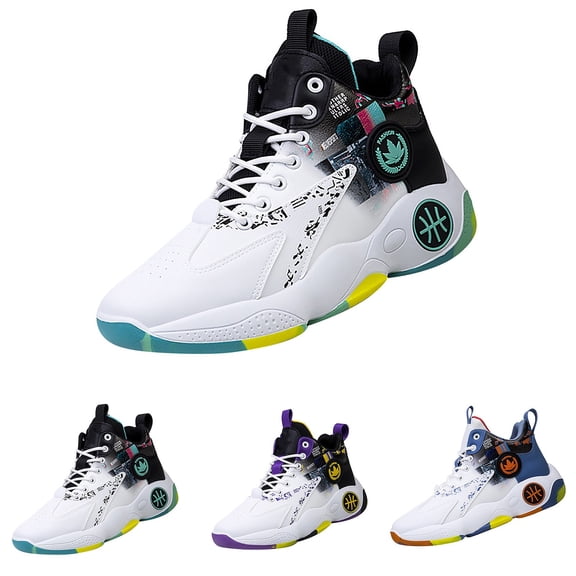 AUDeals Youth Basketball Shoes, High Top Sneakers with Anti Slip Cushioning, Breathable Indoor and Outdoor Sports Trainers