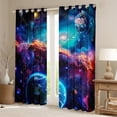 thumbnail image 2 of Feelyou Outer Space Blackout Curtains Set of 2 (52x84 Each), Starry Sky Window Curtains, 2 of 6