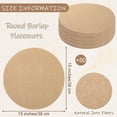 thumbnail image 5 of 50 Pieces Burlap Placemats 15 Inch Round Reusable Brown Table Mats Natural Jute Fibers Placemats Bulk Circle Rustic Table Decorations for Dining Wedding Holiday Farmhouse Supplies, 5 of 14