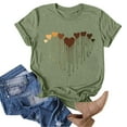 thumbnail image 3 of Pavied T-Shirts pour Femmes T-Shirts Graphiques Chandails en Molleton de la Saint-Valentin pour Femmes Imprimé Cœur Col Rond Manches Longues Hauts Décontractés Mignons Chemises de la Saint-Valentin en Coton Hauts d'Été Vert Armée TG, 3 of 3