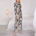 thumbnail image 3 of Honeii Colorful Flowers print Women's Pajama Sets Long Sleeve Button Down Sleepwear Nightwear Soft Pjs Lounge Sets-Medium, 3 of 7
