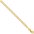 thumbnail image 3 of 10K Solid Yellow Gold 3mm Double Link Chain Charm Bracelet, 3 of 6