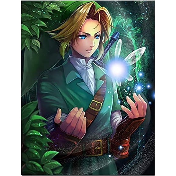 The Legend of Zelda Diamond Art Painting Kits for Adults Diamond Dots Paintings, DIY 5D Paint with Diamonds Pictures Gem Art Painting Kits DIY Adult Crafts 12"x16"