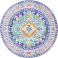 thumbnail image 1 of Unique Loom Revival Medallion Border Rug 7' 7 x 7' 7 Round Blue/Teal, 1 of 2