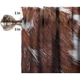 thumbnail image 6 of Cowhide Cow Print Valance Curtain Brown White Cowhide Farmhouse Animal Hair Skin Rod Pocket Valance Window Treatments 1 Panel Short Curtains for Kitchen Living Room 54 x 18 in, 6 of 6
