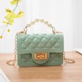 thumbnail image 4 of Bolso de hombro compuesto para mujer, cadena de perlas transpirable, viaje de compras (verde), 4 of 8
