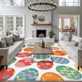thumbnail image 3 of Large Area Rugs for Living Room Bedroom, Easter Eggs 8'x10' Rug Washable Carpet Runner Indoor Outdoor, Spring Colorful Striped Dots Bow Egg Watercolor Non Slip Floor Mats Rug for Kitchen, Patio, 3 of 8