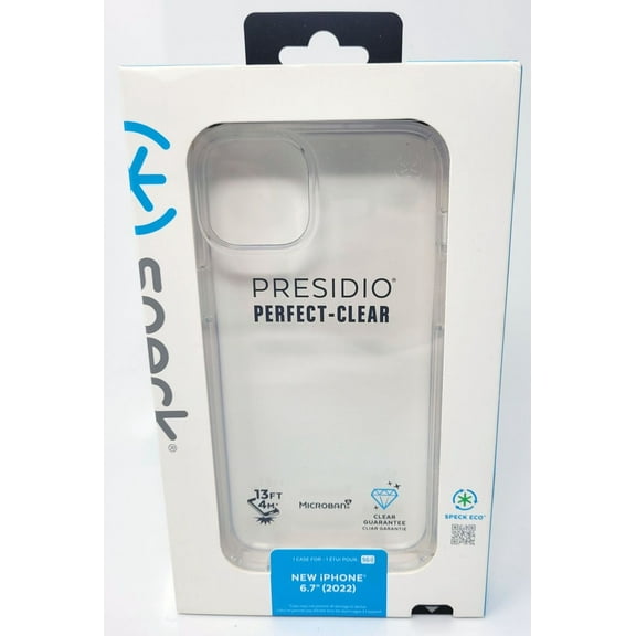 Speck Presidio Perfect-Clear Case For Apple iPhone 14 Plus 6.7" w/ Small Camera