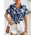 thumbnail image 5 of Zeagoo Women's Hawaiian Button Down Shirts Casual Short Sleeve Floral Tropical Print Summer Blouse Tunic Top, 5 of 7