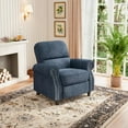 thumbnail image 4 of ProLounger Bustle-Back Pushback Recliner with Nailheads in Blue Chenille, 4 of 10