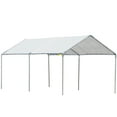 thumbnail image 4 of Outsunny 10'x20' Carport Heavy Duty Galvanized Car Canopy with Included Anchor Kit, 3 Reinforced Steel Cables, White, 4 of 11