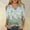 Mint Green, variant on Black and Friday Discounted Items under $5 GaThRRgYP Summer Tops for Women,Summer Tops for Women 2025,Women's Fashionable Casual 3/4 Sleeve Off Shoulder V-neck Printed Top Blue XXL