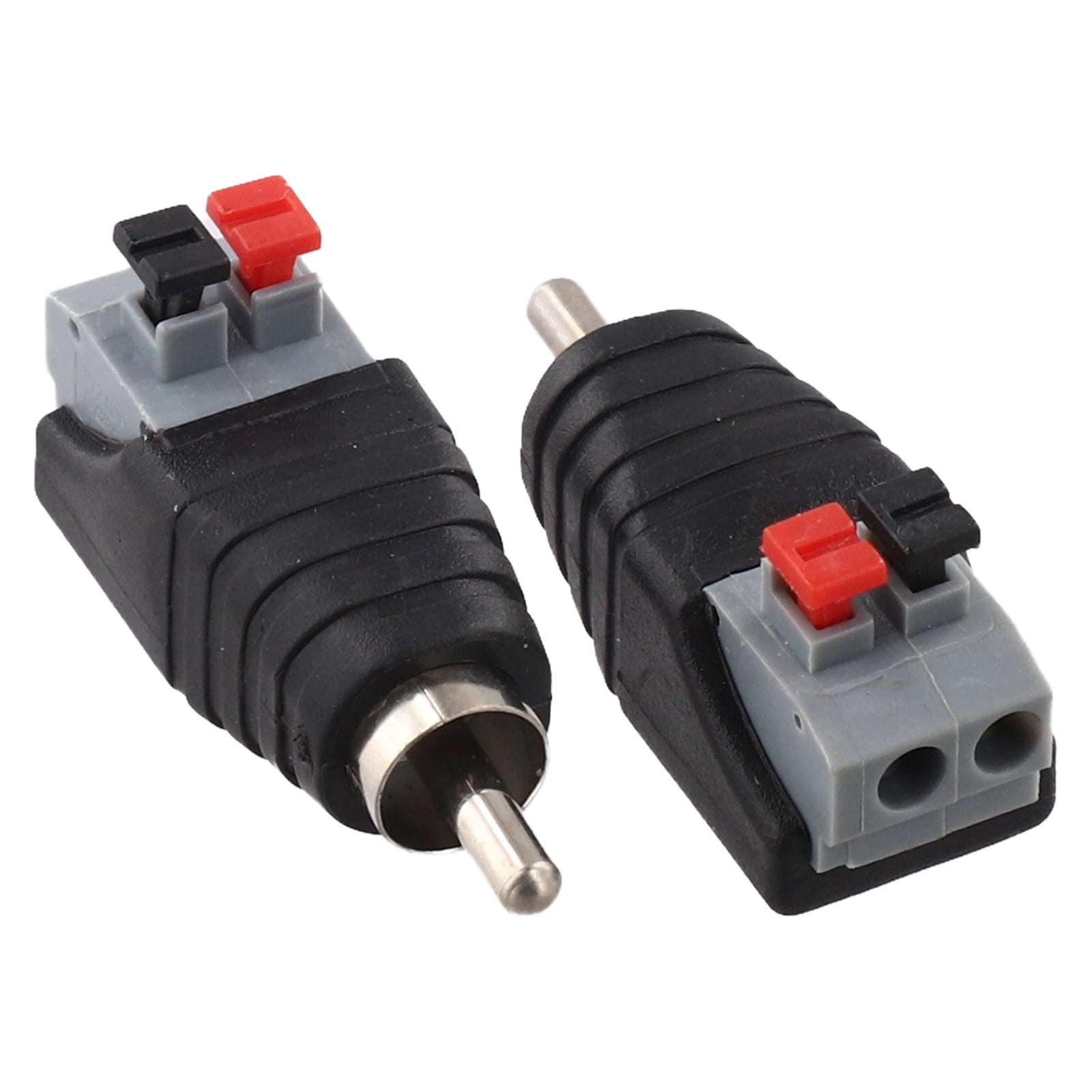 RIXUNO 2Pcs Speaker Wire A/V Cable to Audio Male Rca Connector Adapter Press Plug for Led Lights Transducers Monitoring
