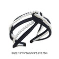 thumbnail image 2 of Sonducket Banda para el cabello Pearl Knot Diadema Estilo elegante Hairbands Pearls Wrap Multicolor Ajustable Diademas estrechas Negro Type3 NO3, 2 of 6