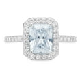 thumbnail image 2 of 1.92 ct Emerald Cut Natural Sky Blue Topaz Solitaire with Accents Engagement Ring for Women in 14K White Gold, 2 of 2