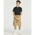 thumbnail image 6 of Real Essentials 3 Pack: Boys' Short Sleeve Jersey Cotton Polo Shirt - Uniform Performance (Ages 4-18), 6 of 6