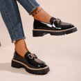 thumbnail image 4 of Women Chunky Heel Loafers Anti-Slip Lug Sole Platform Casual Work Business Dress Shoes, 4 of 6