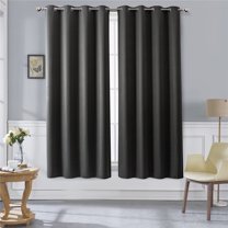 DBOZE Blackout Curtains 63 inches Long - Grommet Thermal Insulated Room Darkening Window Curtains for Bedroom, Set of 2 Panels (42 x 63 Inch,Black)