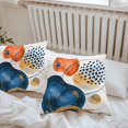thumbnail image 6 of Throw Pillow Covers 16x16 Inch Set of 2, Orange Blue Boho Waterproof Outdoor Pillow Covers, Ethnic Abstract Geometric Striped Decorative Cushion Pillowcases for Couch, Sofa, Bed, Garden, Patio, 6 of 9