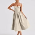 thumbnail image 4 of Robe Corset pour Femmes - Bustier à Bretelles, Midi, Ourlet Plissé Fluide, Texture Douce et Couleurs, 4 of 6