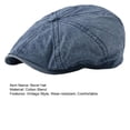 thumbnail image 3 of Men's Vintage 8 Panels Octagonal Newsboy Cap, Soft Visor Cabbie Fiddler Painter Beret Hat, Breathable Summer Sun Cap, Fashion Headwear for Men Daily Casual Outfits, 3 of 7