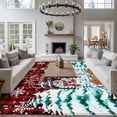 thumbnail image 3 of 5'x7' Area Rugs for Living Room Bedroom, Christmas Washable Rug Carpet Runner Indoor Outdoor, Snowman Pine Trees Snowflakes Buffalo Plaid Non Slip Floor Mats Area Rug for Kitchen, Nursery, 3 of 8