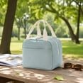 thumbnail image 3 of Corduroy Insulated Lunch Bag Portable Waterproof Oil Proof Lunch Box Tote for Work Travel, 3 of 6
